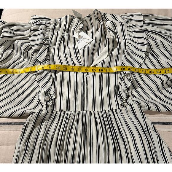 Baum und Pferdgarten Alona Striped Crepon Dress -Black/White - Sz 38 (SZ 8 US) - Picture 13 of 14